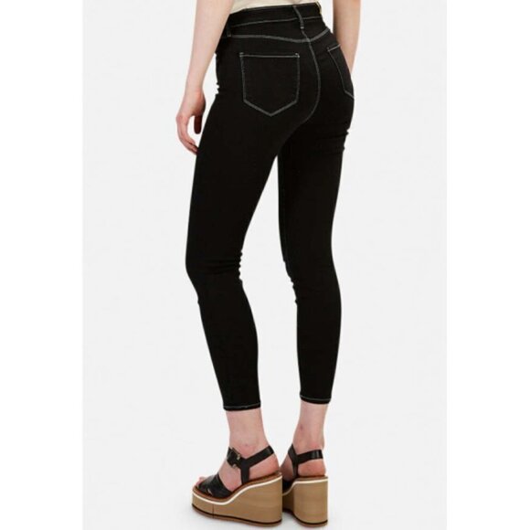 L'AGENCE Margot High-Rise Skinny Jeans, Noir Contrast - Picture 2 of 4